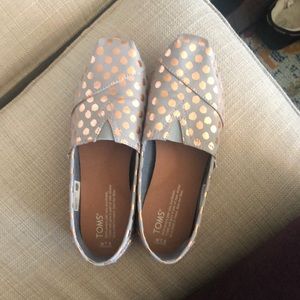 TOMS Rose Gold & Gray Alpargata Slip-On Shoe